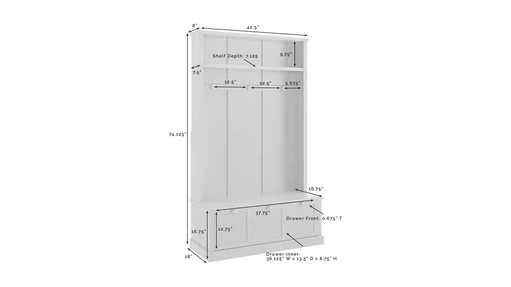 Ellison Hall Tree Dimensions