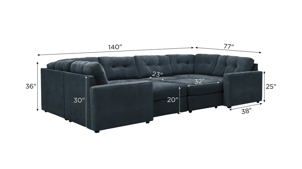ModularOne 8-pc. Sectional Dimensions