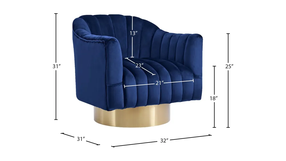 Farrah Velvet Accent Chair Dimensions