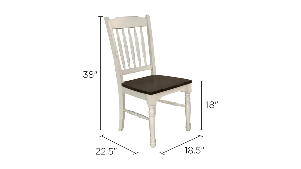 British Isles Slatback Dining Chair - Set of 2 Dimensions