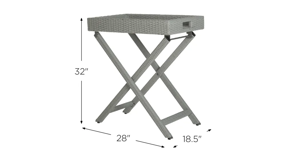 Deacon Outdoor Folding Tray Table Dimensions