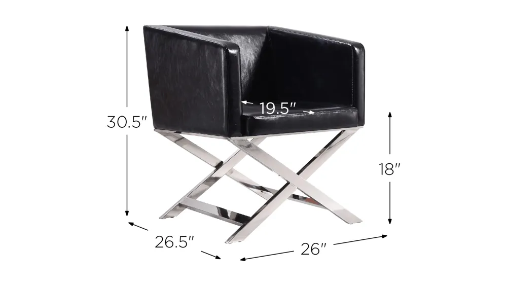 Hollywood Lounge Accent Chair (Set of 2) Dimensions