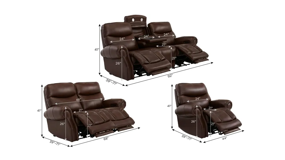 Brooks Living Room Set Dimensions