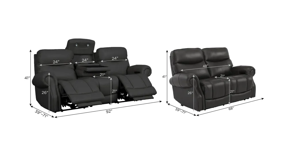 Brooks Living Room Set Dimensions