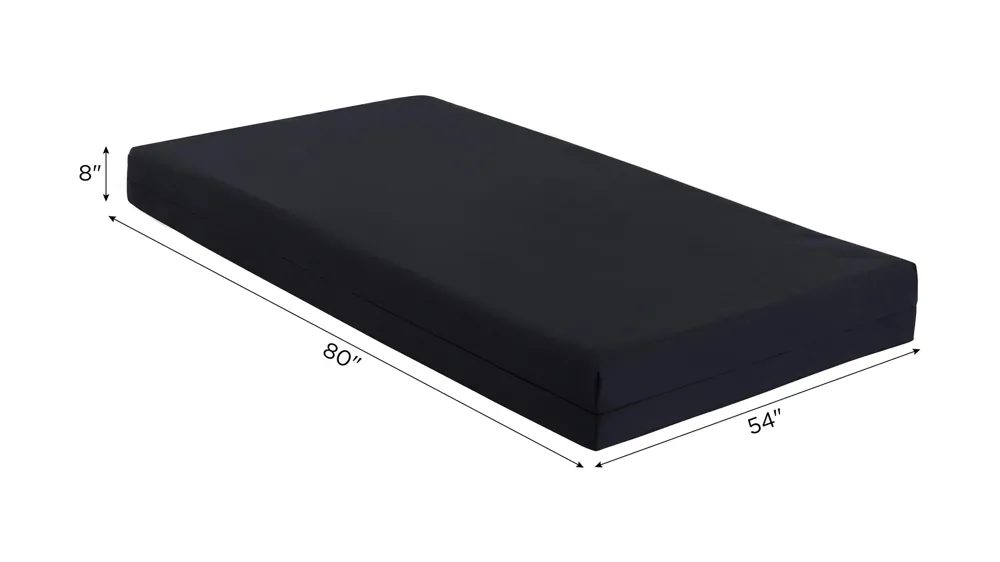 Baylor Double Sided Inverted Seam Blue Nylon Mattress Dimensions