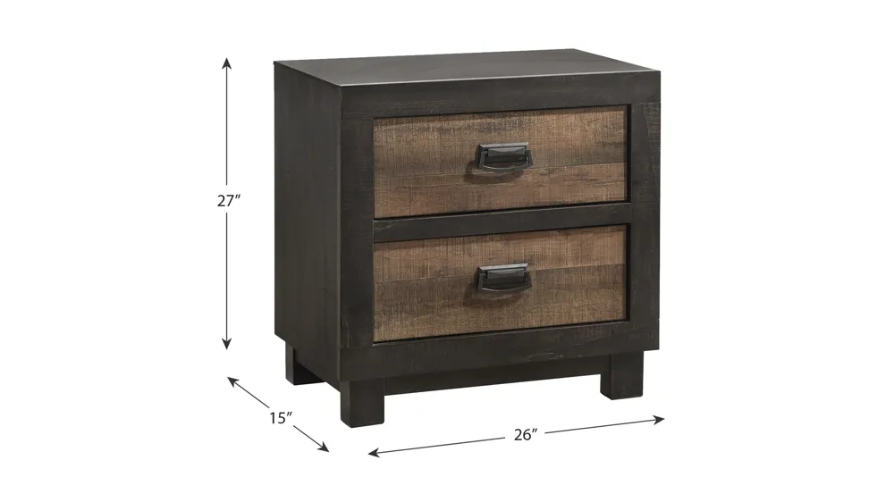 Harrison 2 Drawer Nightstand Dimensions