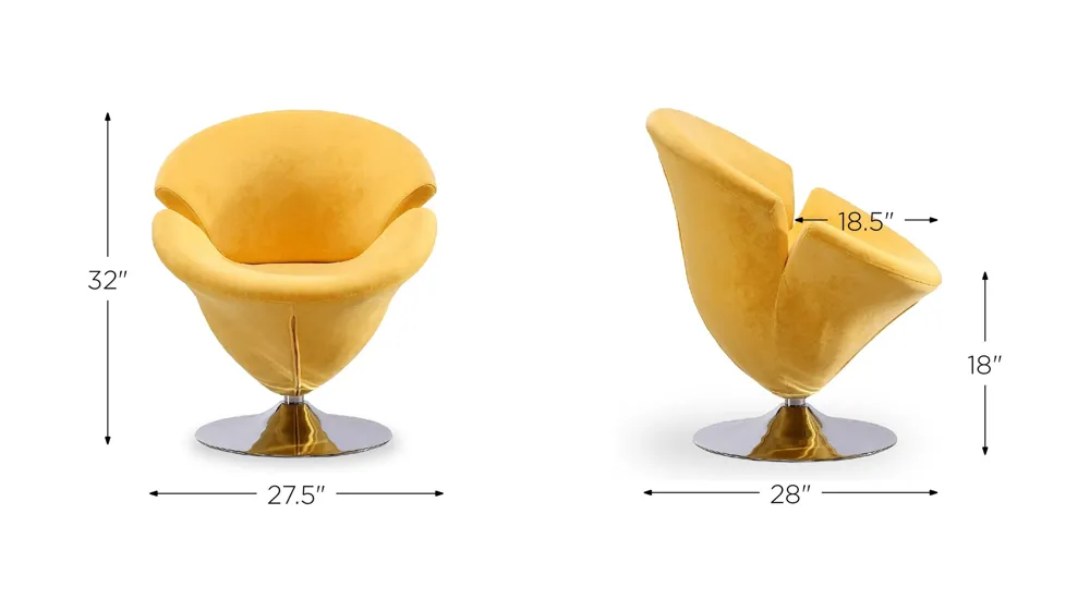 Tulip Swivel Accent Chair (Set of 2) Dimensions