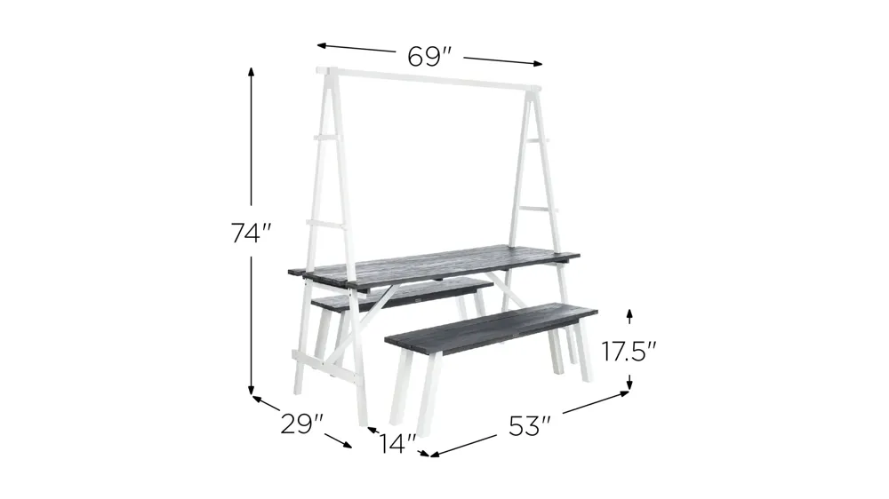 Cullyn 3-pc. Outdoor Dining Set Dimensions