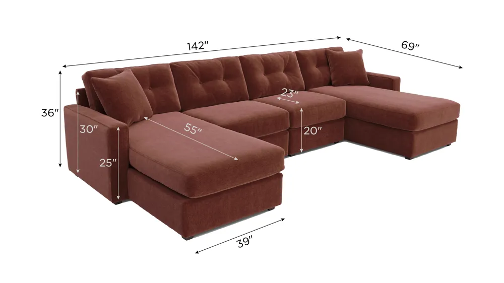 ModularOne 4-pc. Sectional Dimensions