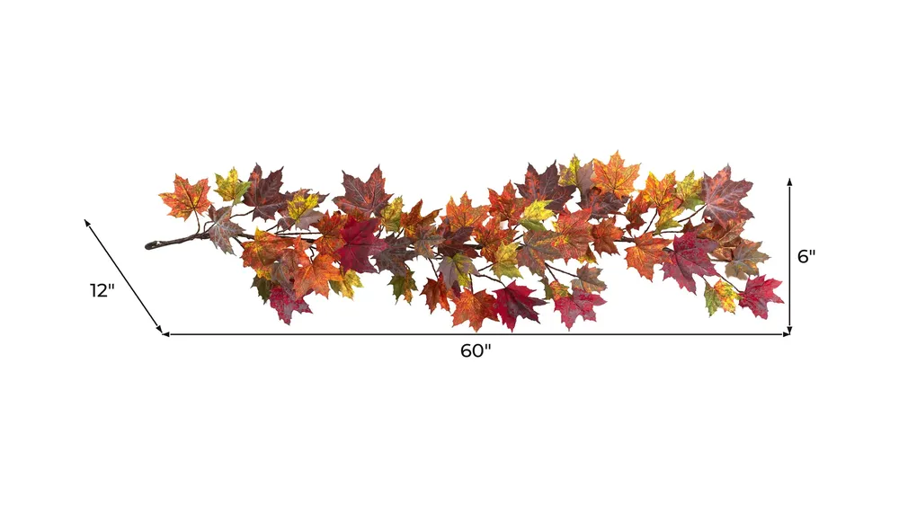 60in. Maple Leaf Garland Dimensions