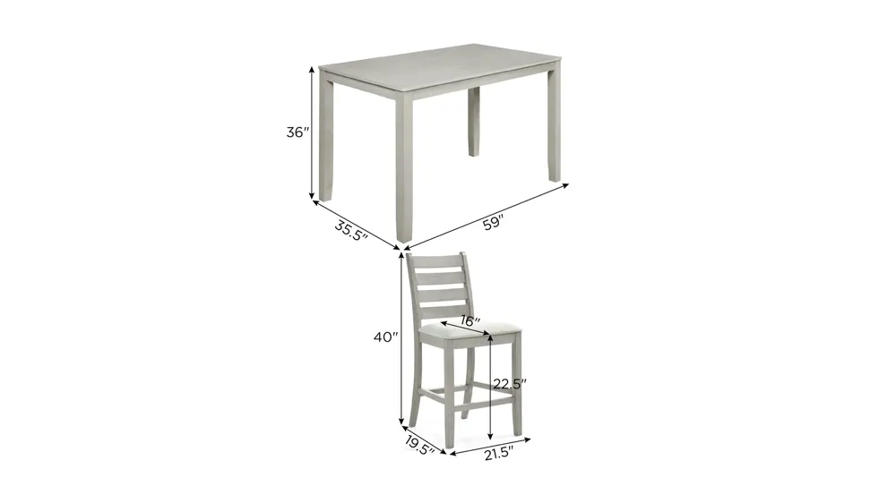 Pascal 7-pc. Counter-Height Dining Set Dimensions
