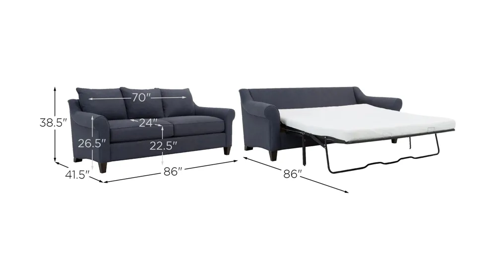 Gemma Queen Sleeper Sofa Dimensions