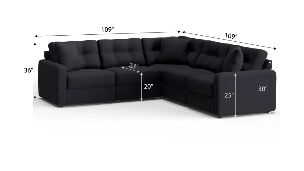 ModularOne 5-pc. Sectional Dimensions