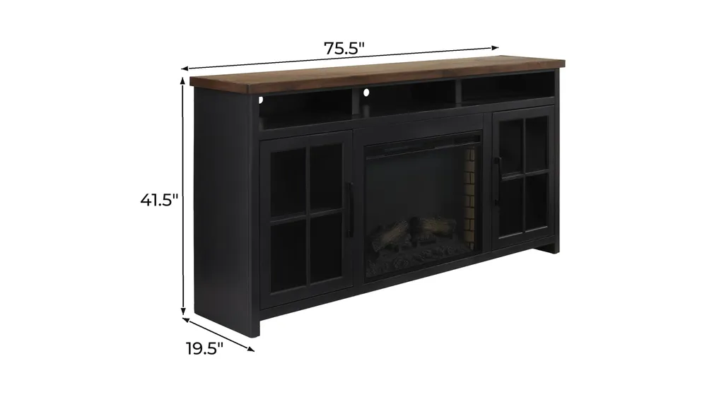 Foxgrove 74" Fireplace TV Console Dimensions