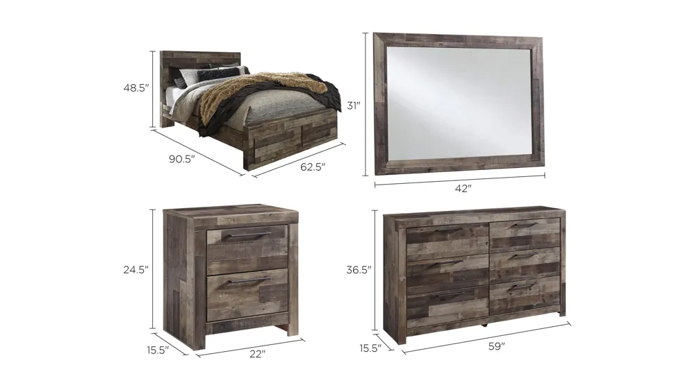 Ainsworth 4-pc. Bedroom Set Dimensions