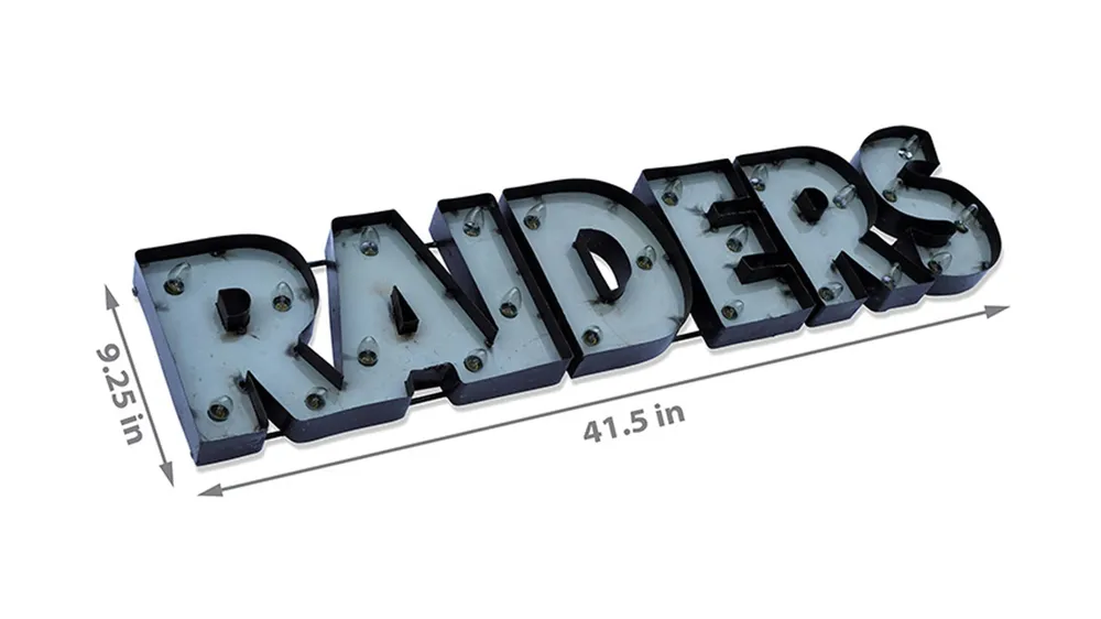 NFL Lighted Recycled Metal Sign Dimensions