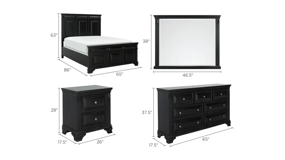 Cosgrove 4-pc. Queen Bedroom Set Dimensions