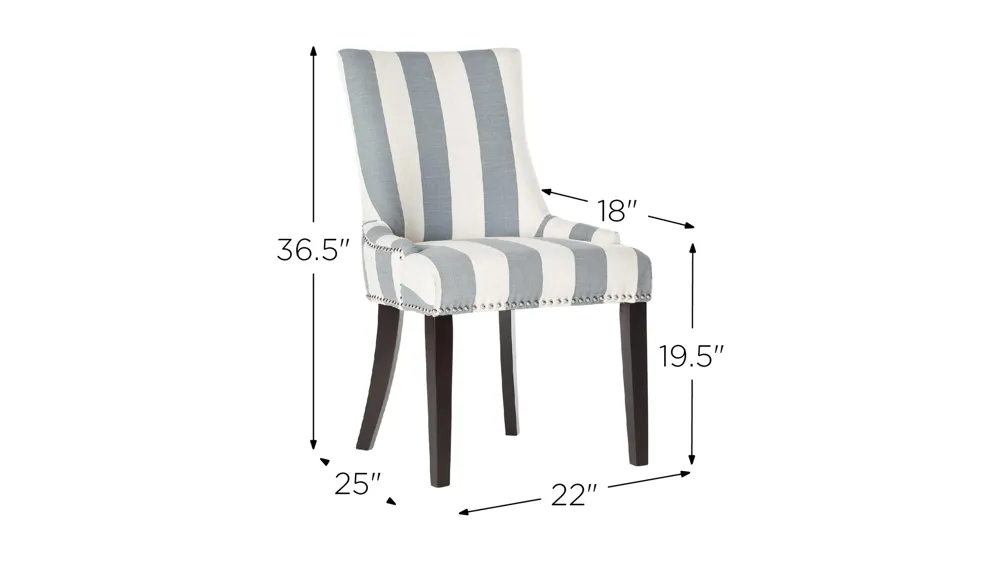 Lester Awning Stripes Dining Chair - Set of 2 Dimensions