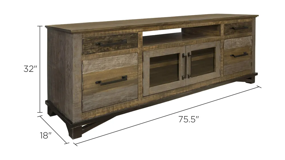Loft 76" TV Stand Dimensions