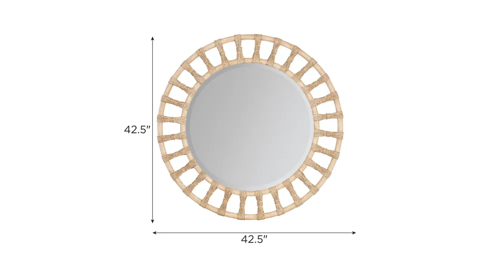Retreat Pole Rattan Accent Mirror Dimensions