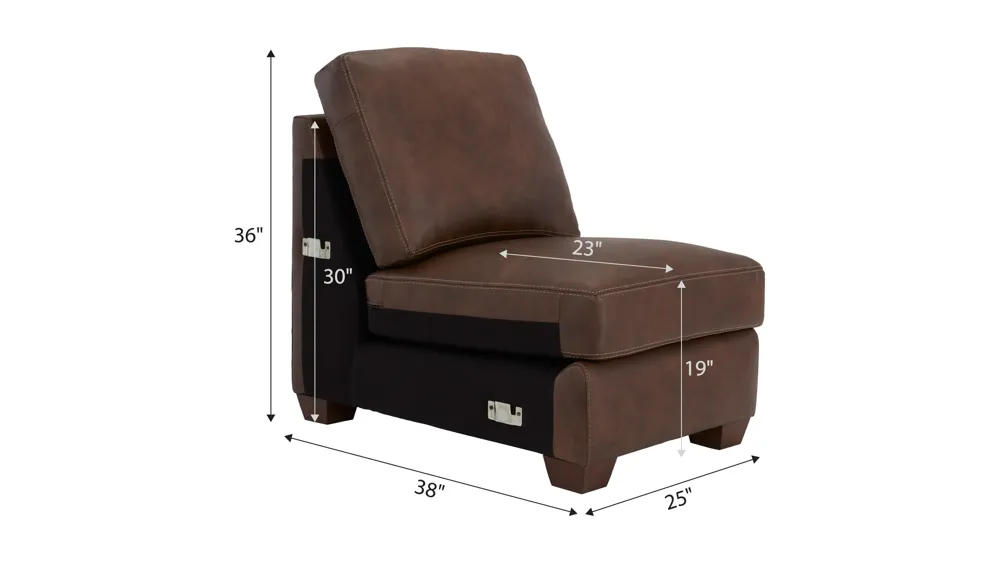 Quinton Leather Armless Chair Dimensions