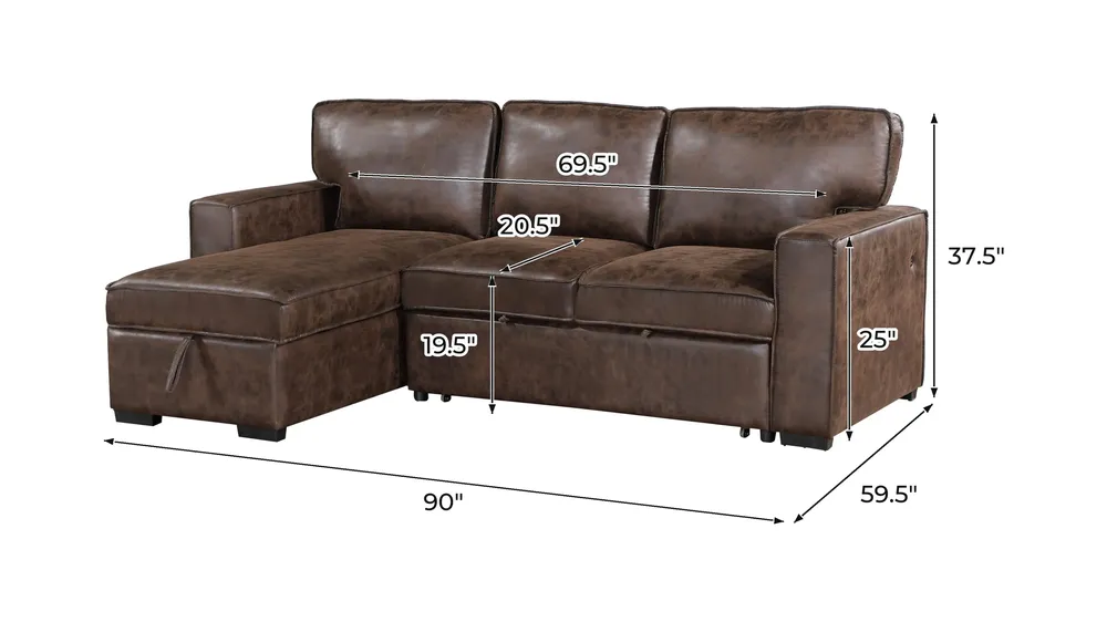 Harlow Pull Out Sofa Bed Dimensions