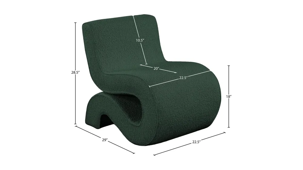 Desiree Boucle Fabric Accent Chair Dimensions