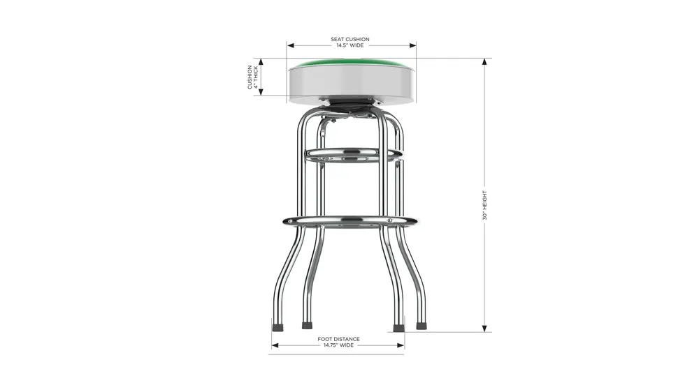NHL Backless Swivel Bar Stool Dimensions