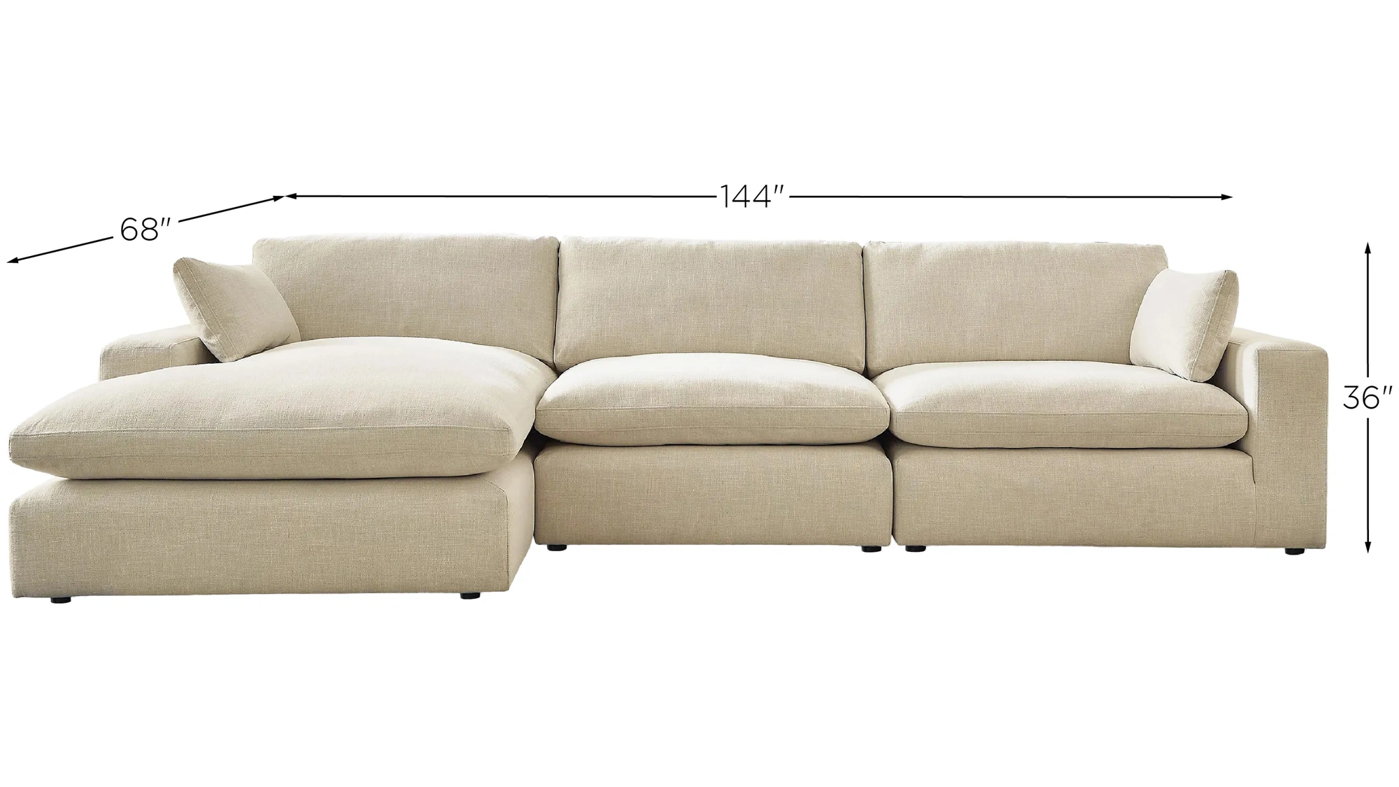Elyza 3 Piece Sectional with Chaise Raymour Flanigan