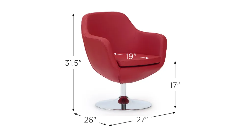 Caisson Swivel Accent Chair Dimensions