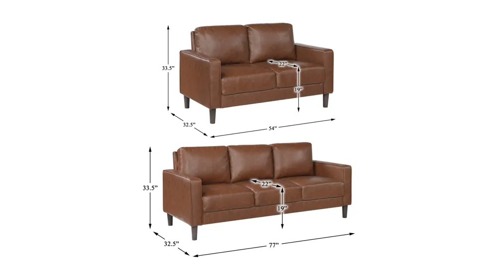 Hinsall 2-pc. Livingroom Set Dimensions