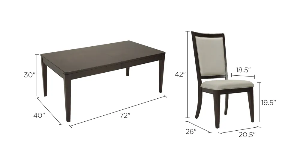 Cadence 5-pc. Dining Set Dimensions