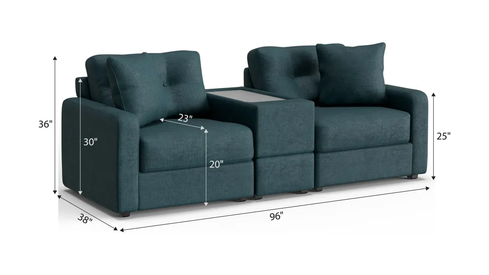 ModularOne 3-pc. Console Loveseat Dimensions