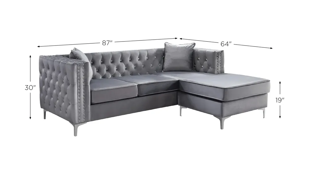 Paige Reversible Sofa Chaise Dimensions