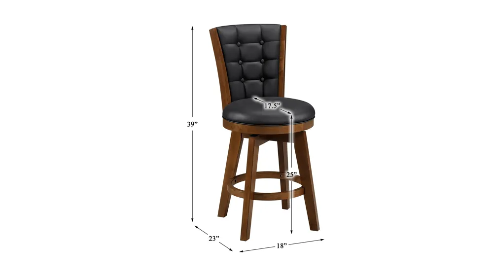 Donovan Counter Height Swivel Stool Set of 2 Dimensions