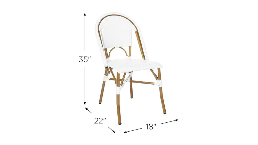 Montez Outdoor French Bistro Side Chair - Set of 2 Dimensions