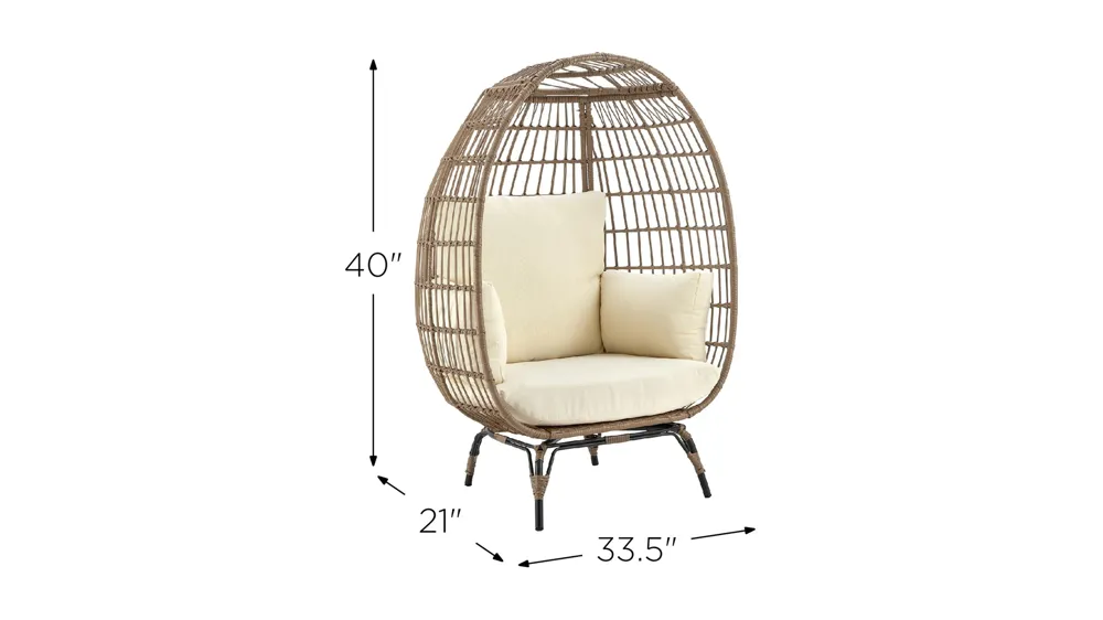 Wixx Outdoor Patio Freestanding Egg Chair Dimensions