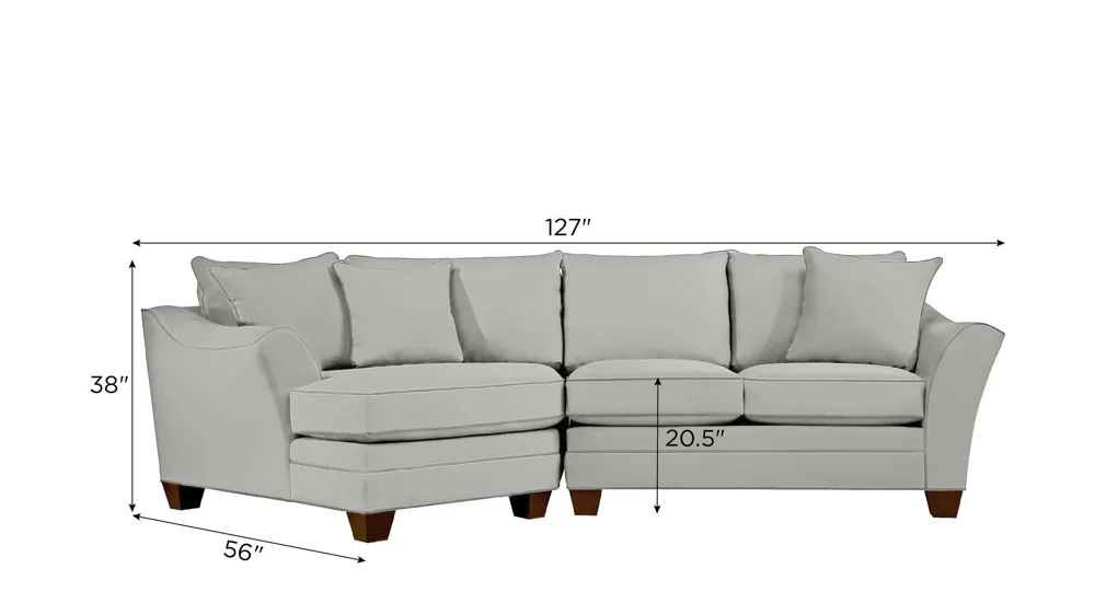 Foresthill 2-pc. Left Hand Cuddler Sectional Sofa Dimensions