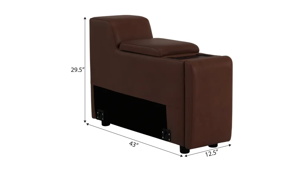 Tucker Leather Console w/ Wireless Charging Dimensions