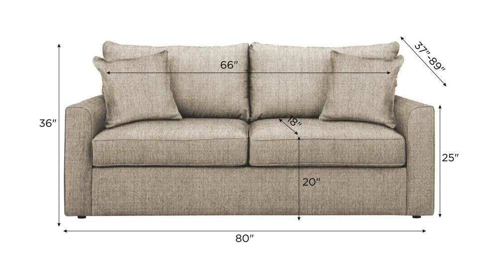 Trayce Chenille Queen Sleeper Sofa Dimensions