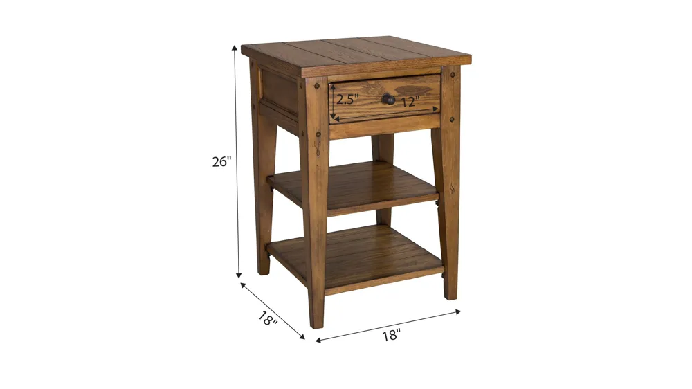 Lake House Square Chairside Table Dimensions