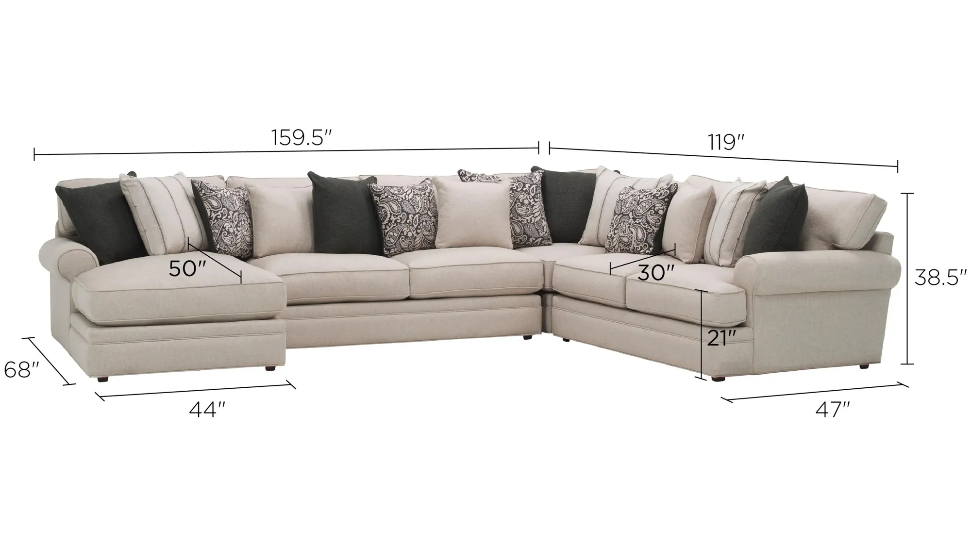 美品 Kearny flanagan Wilkinson 4-pc. Sectional Sofa | Raymour & Flanigan