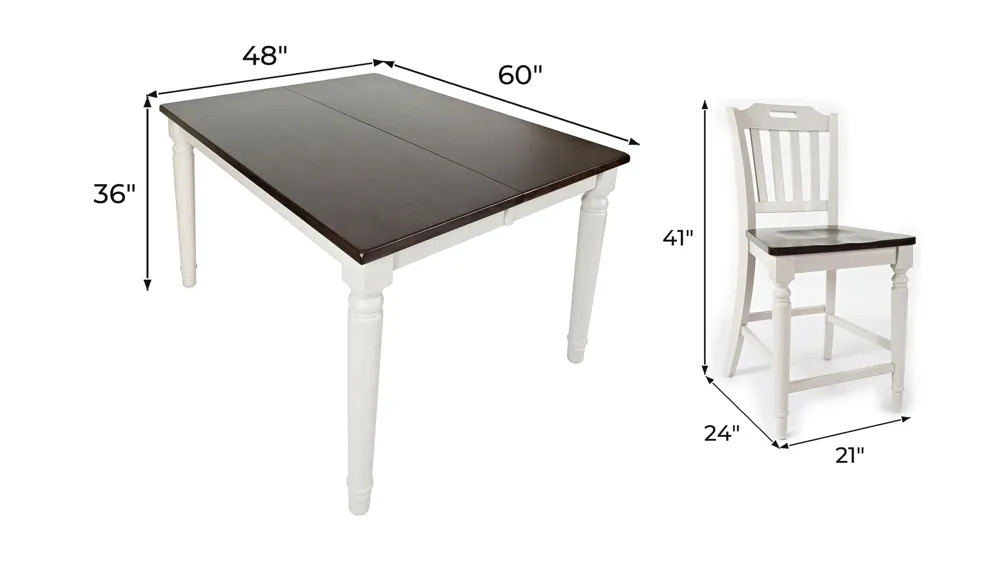 Mount Vernon 7-pc. Counter-Height Dining Set Dimensions