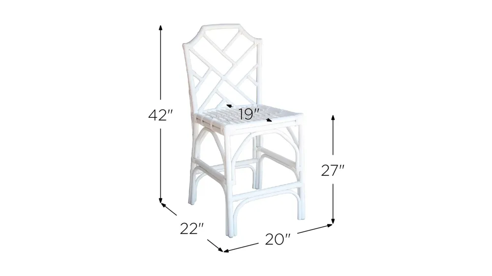 Kara Rattan Counter Stool - Set of 2 Dimensions