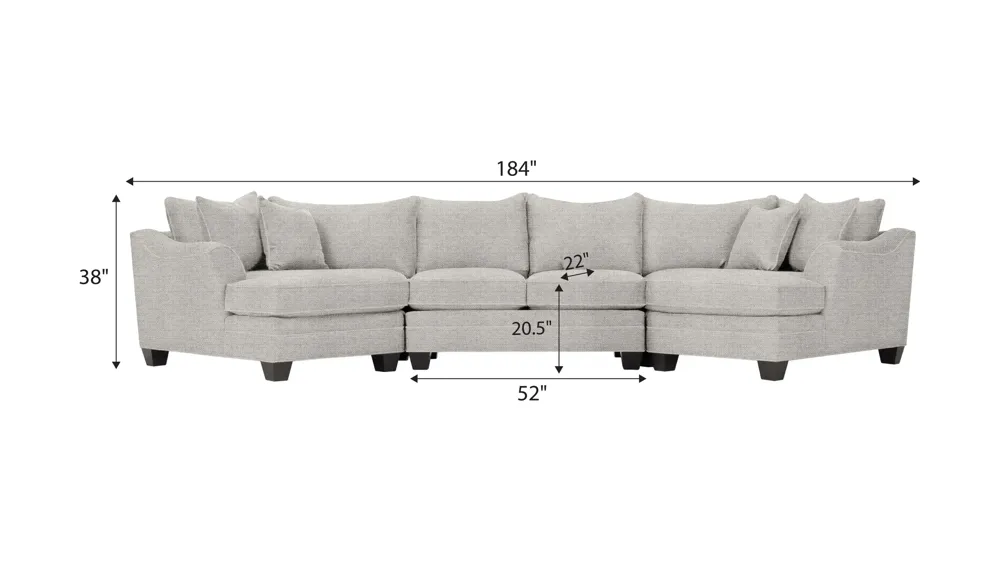 Foresthill 3-pc. Symmetrical Cuddler Sectional Sofa Dimensions