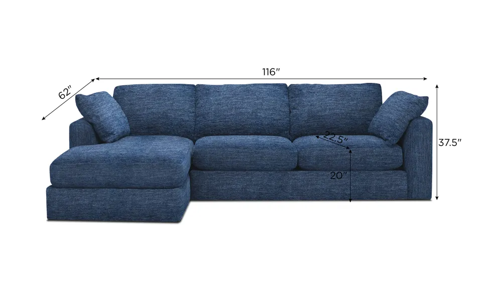 Nappily 2-pc. Sectional Dimensions