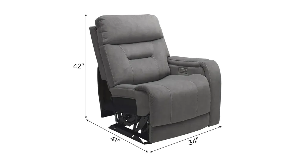Irving Right Arm Facing Triple Power Recliner Dimensions
