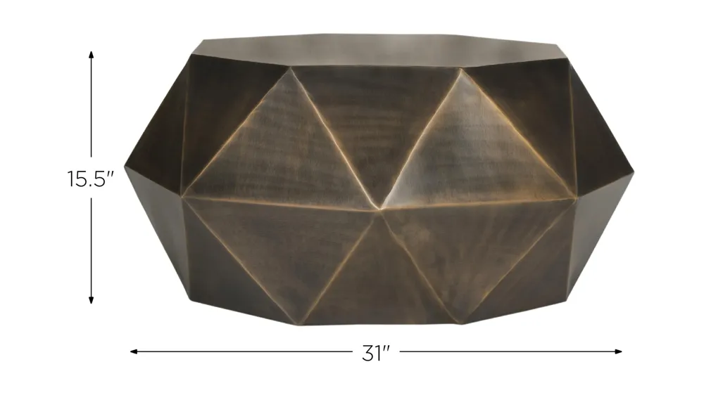 Isabelle Faceted Coffee Table Dimensions