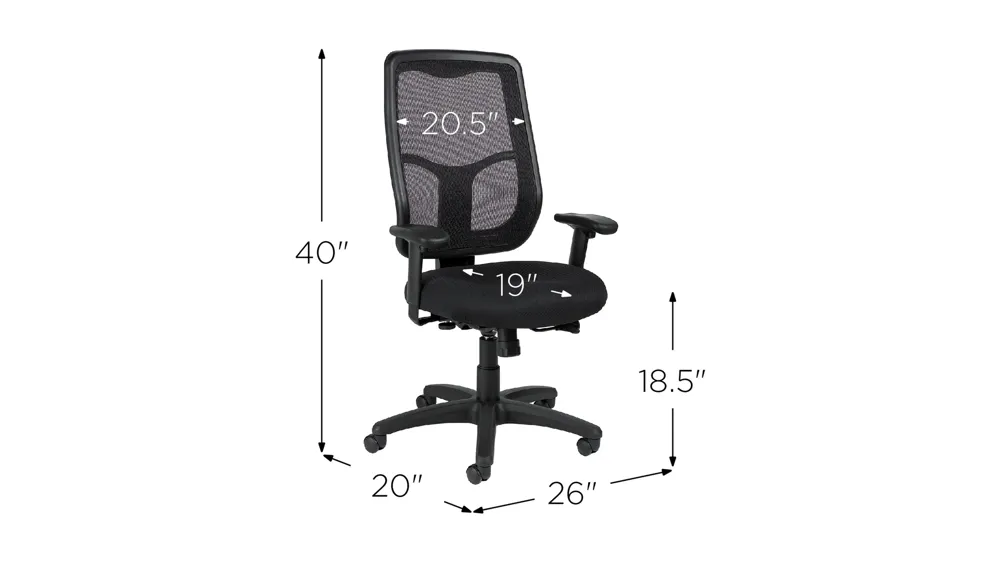 Apollo Extended Height Office Chair Dimensions
