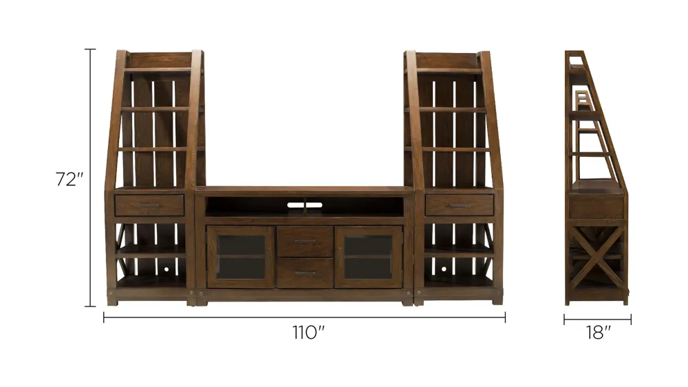 Windridge 3-pc. Entertainment Center w/ 60" TV Console Dimensions